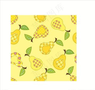 水果鸭梨四方连续底纹图片