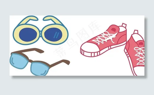 矢量眼镜 鞋子图片