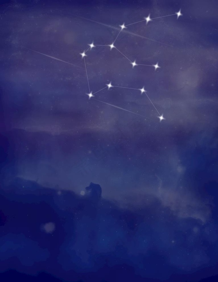 星座夜空背景图片psd模版下载