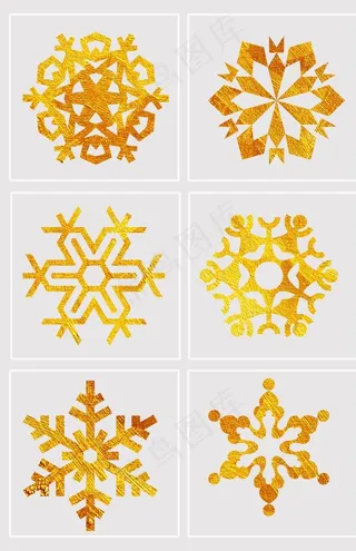 奢华的美感金色的雪花元素素材模图片