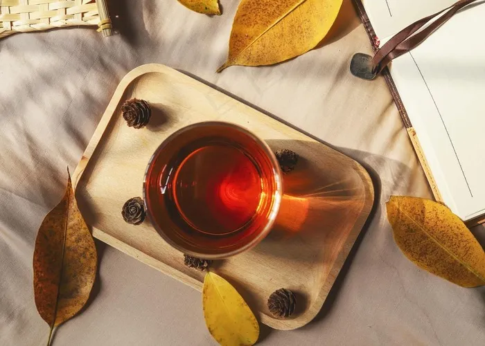 红茶养生茶饮背景海报素材图片