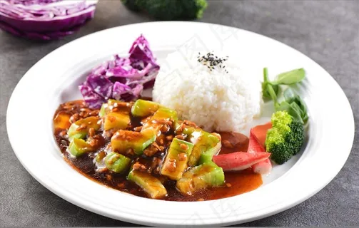 肉末茄子盖饭图片 肉末茄子盖饭图片