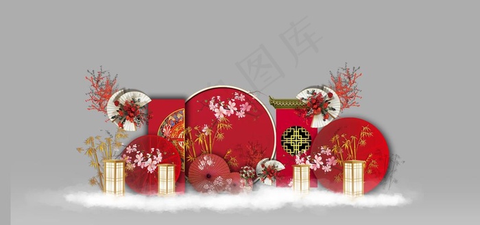 中式婚礼迎宾区图片(7087X3543(DPI:300))psd模版下载