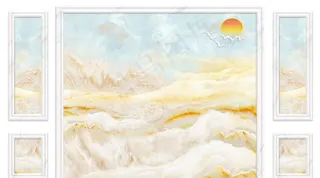 大理石背景 新中式玄关图片