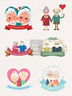 卡通老年人图片