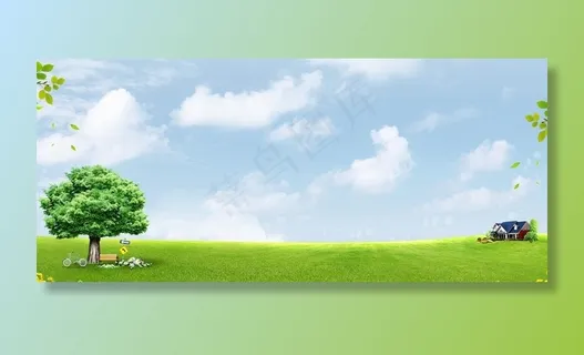 蓝天白云草地图片