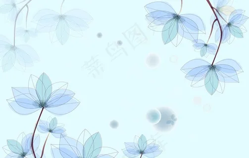 手绘梦幻花卉背景墙图片 手绘梦幻花卉背景墙图片