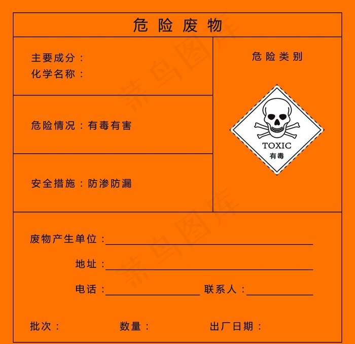 危险废物图片psd模版下载