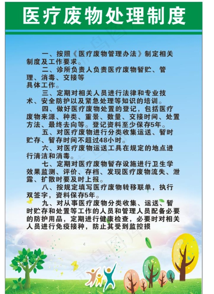 医疗废物处理制度图片cdr矢量模版下载