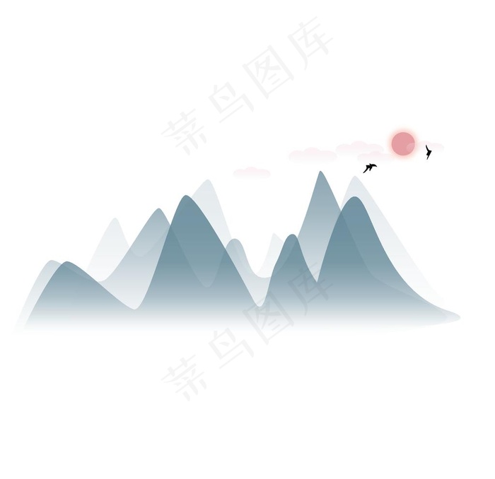 山水图片ai矢量模版下载