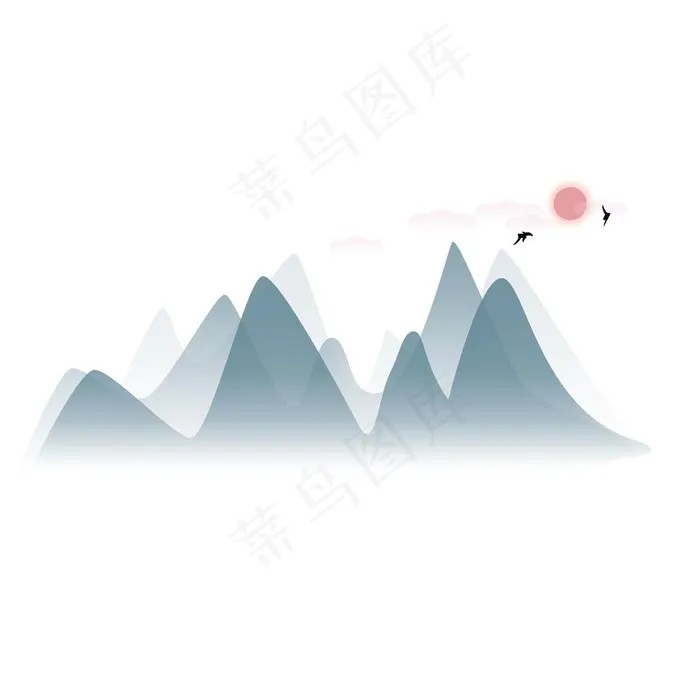 山水图片ai矢量模版下载