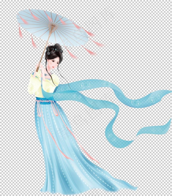 古风唯美少女免抠设计元素图片