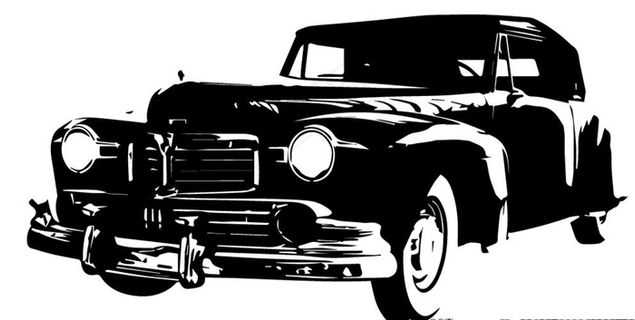 老爷车剪影图片