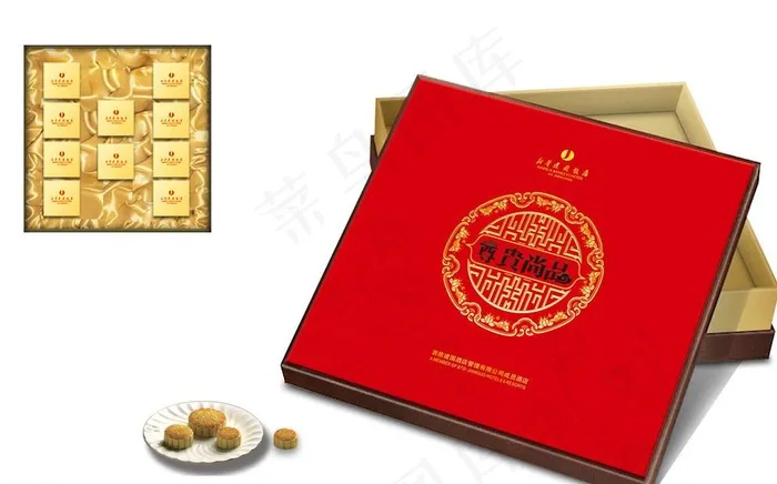 中秋月饼礼盒展开图图片cdr矢量模版下载