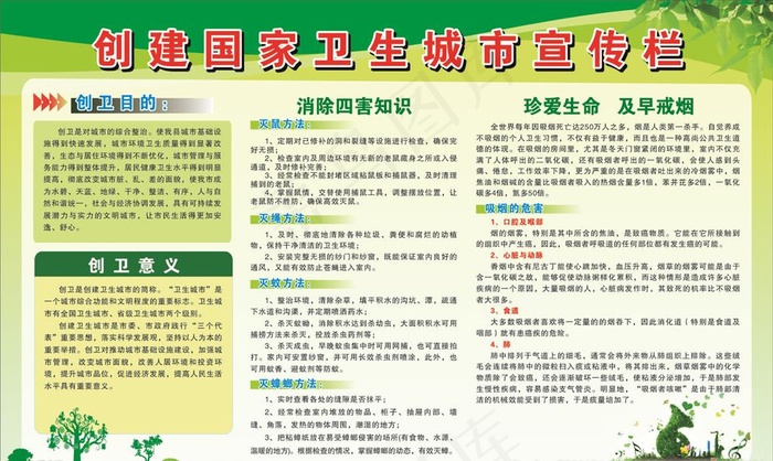 创建国家卫生城市宣传栏图片cdr矢量模版下载