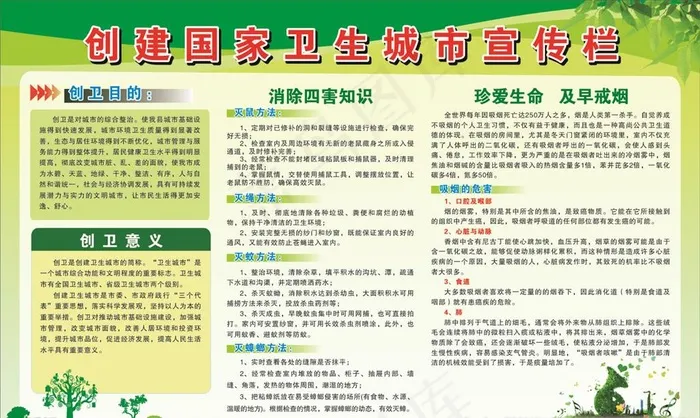 创建国家卫生城市宣传栏图片cdr矢量模版下载