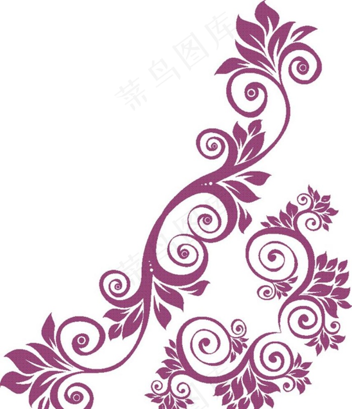 硅藻泥花草系列矢量图图片