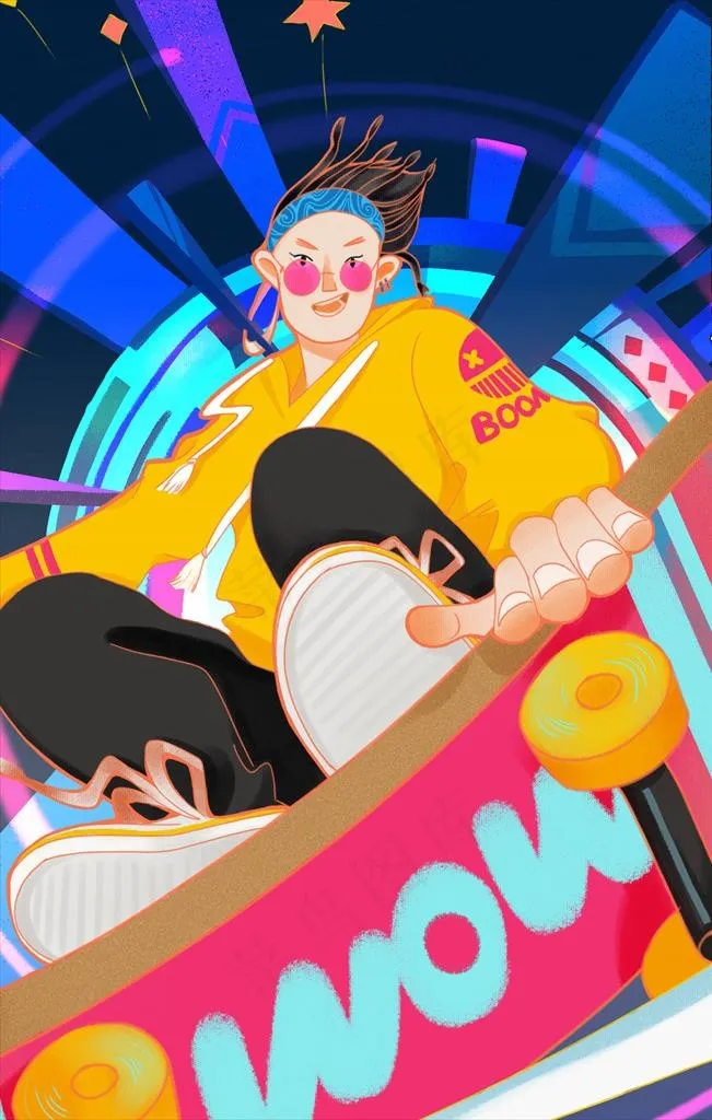 抽象插画图片(3545X5315(DPI:300))psd模版下载