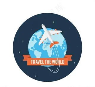 环球旅行插画图片