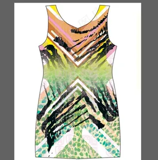 几何折线黑色笔触彩色豹纹图片