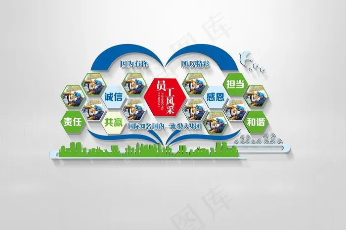 企业文化墙 员工风采图片(2300X1600(DPI:72))psd模版下载