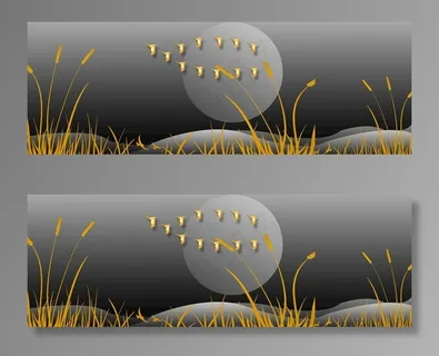 新中式草地飞鸟灰度装饰画图片