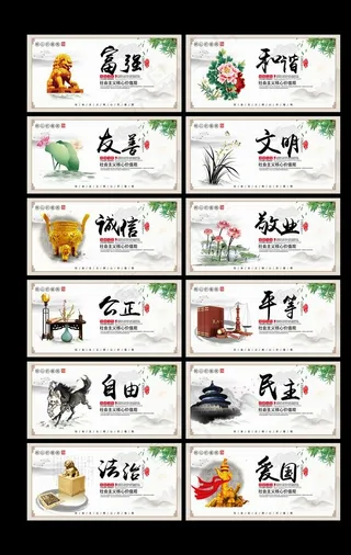 整套*核心价值观展板图片