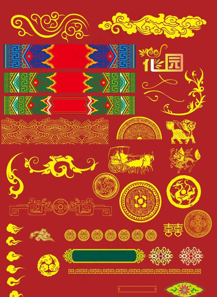 中国风花纹图片eps,ai矢量模版下载