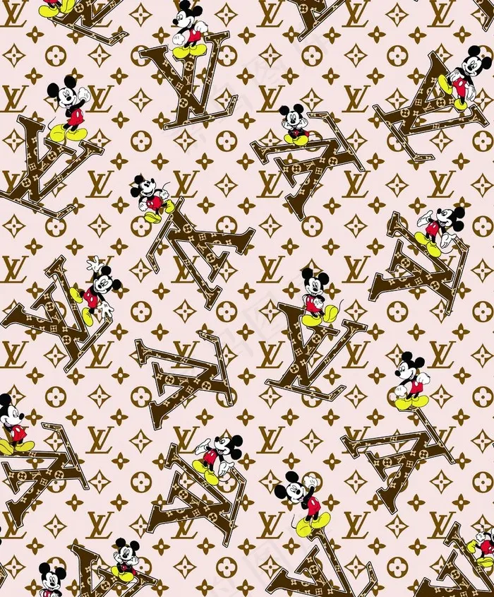 米老鼠大牌LV字母卡通米奇印花图片