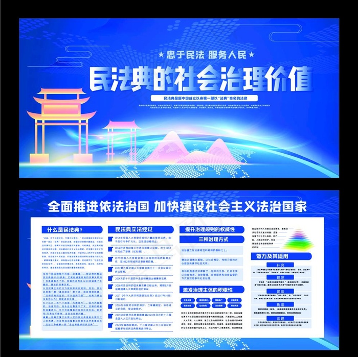全面推进依法治国 民法典图片(7087X3543(DPI:150))psd模版下载