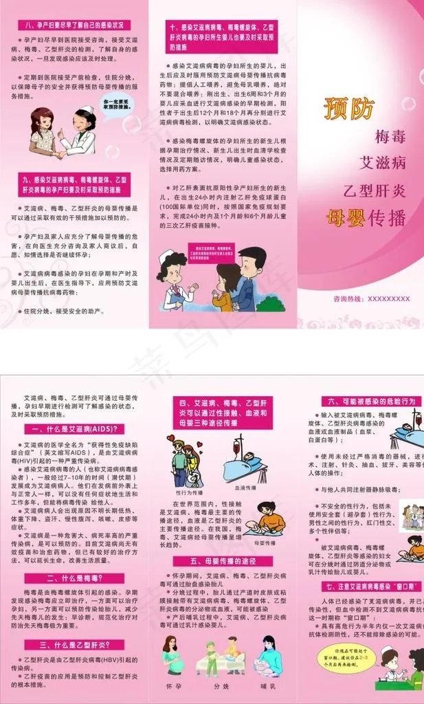 预防梅毒艾滋病乙肝母婴传播图片cdr矢量模版下载