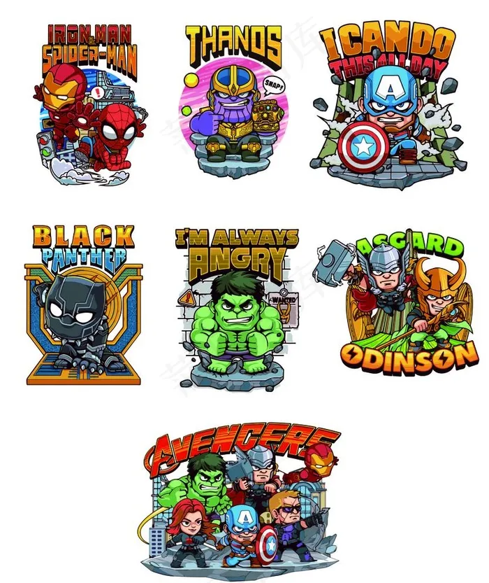 卡通复仇者联盟图片ai矢量模版下载
