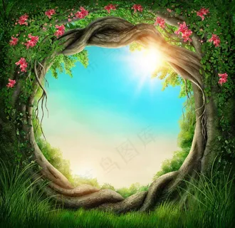 创意植物合成背景图片