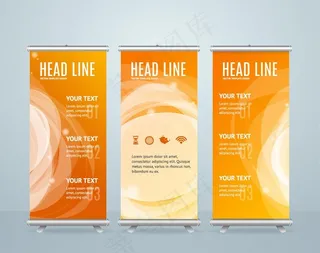 橙色易拉宝图片