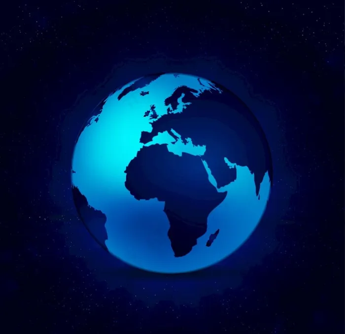 蓝色世界地图图片