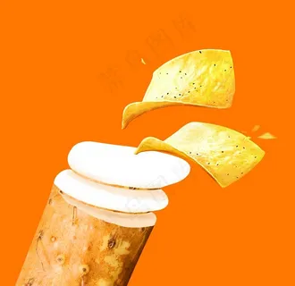 手绘山药 山药插画 山药特写图片