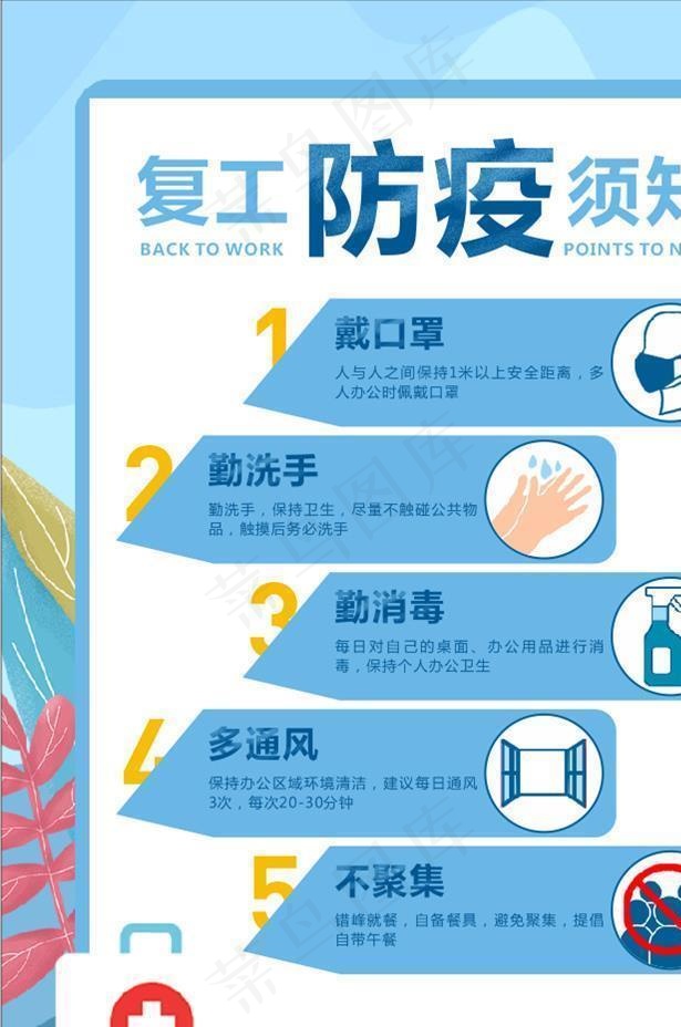 复工防疫须知图片cdr矢量模版下载