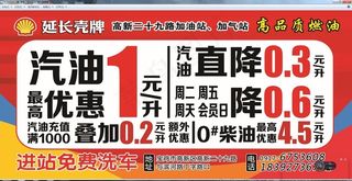 加油站优惠路牌图片