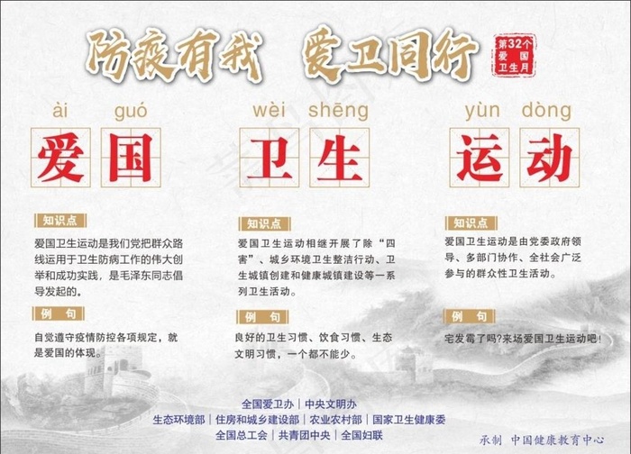 防疫有我 爱卫同行图片cdr矢量模版下载