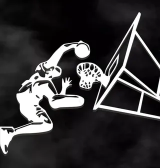 蓝球扣篮动作前影图片