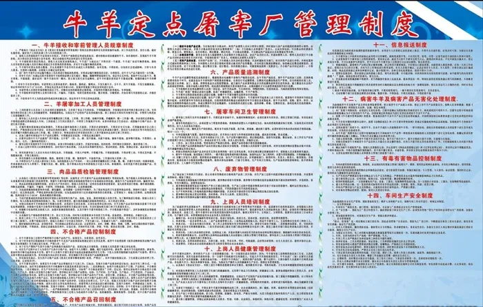 牛羊定点屠宰厂管理制度图片(11811X7874(DPI:100))psd模版下载