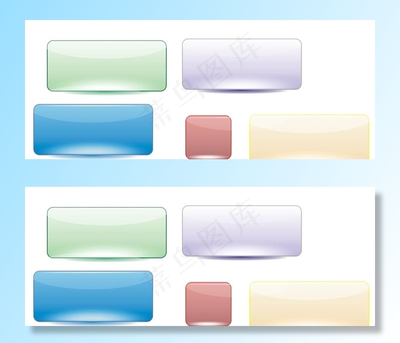 透明水晶质感方形按钮图片