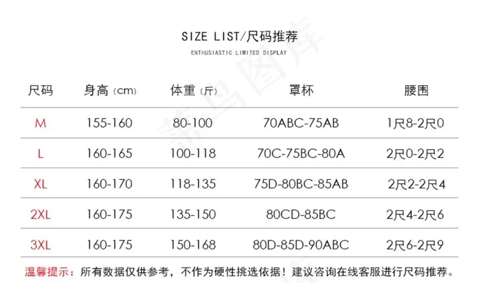 淘宝详情页尺码表图片psd模版下载