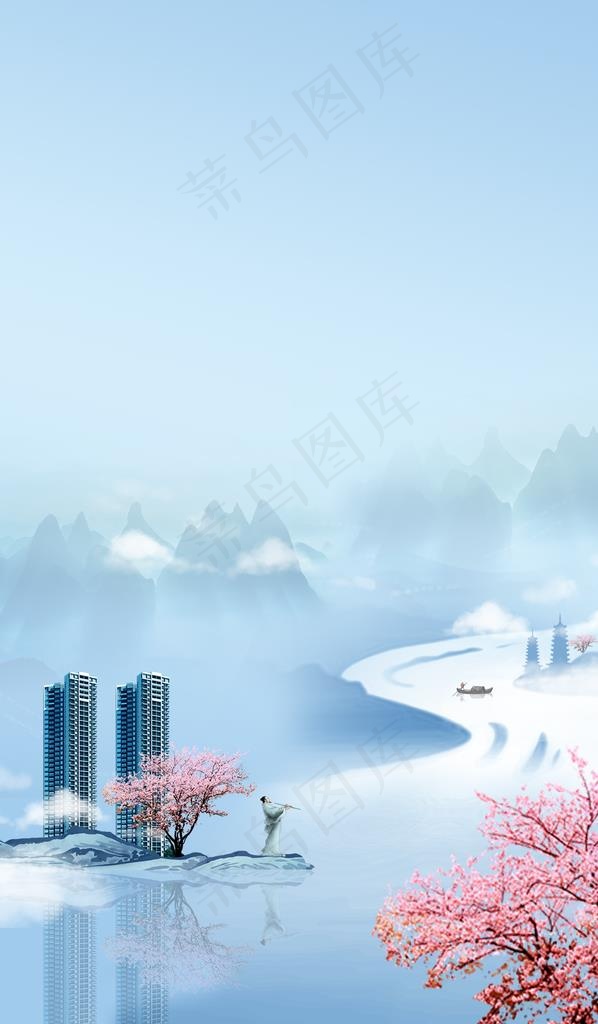 中式地产图片(3024X4913(DPI:120))psd模版下载