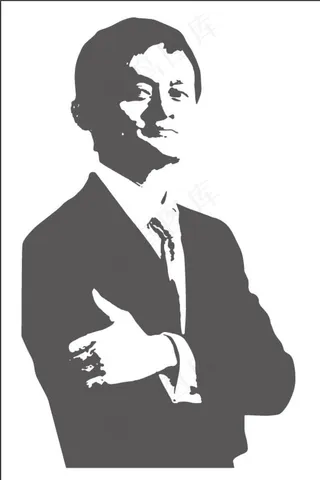 马云剪影图片