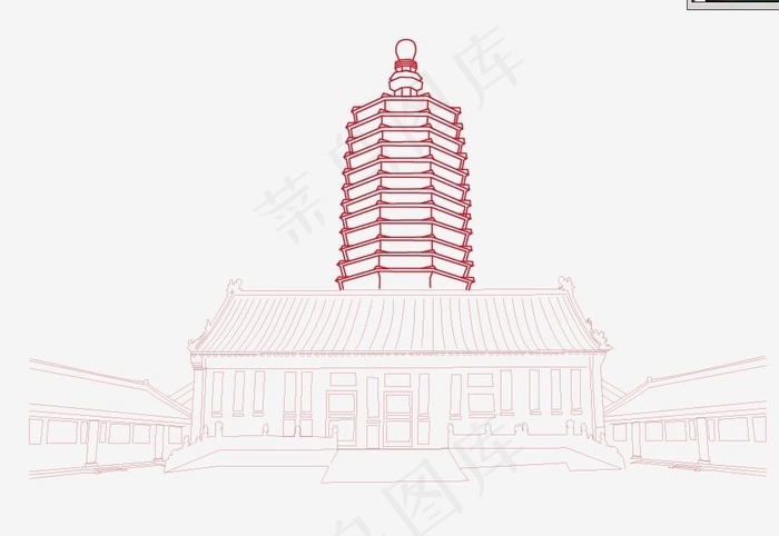 天宁寺 ai图片ai矢量模版下载