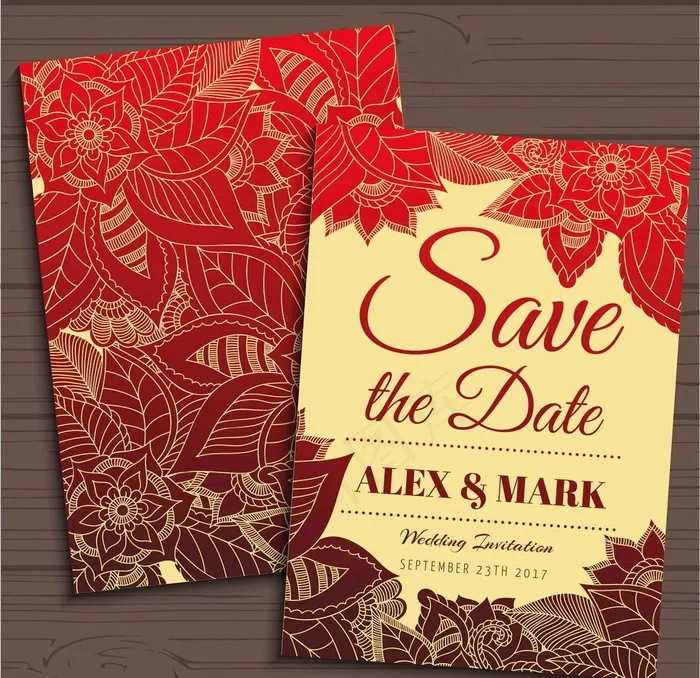 结婚请帖图片eps,ai矢量模版下载