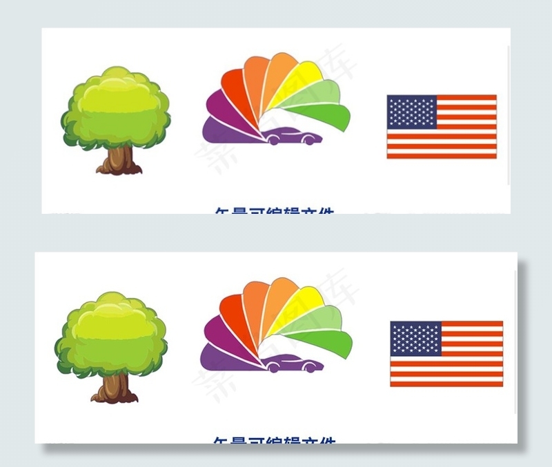 树 彩虹 旗图片cdr矢量模版下载
