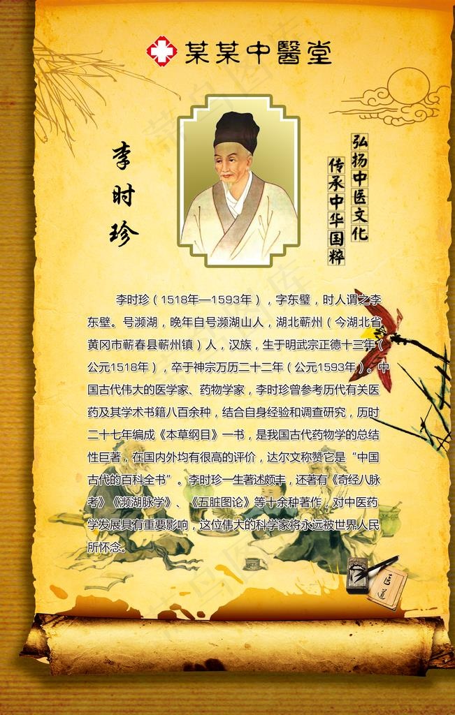古代名医展板图片(1701X2551(DPI:72))psd模版下载