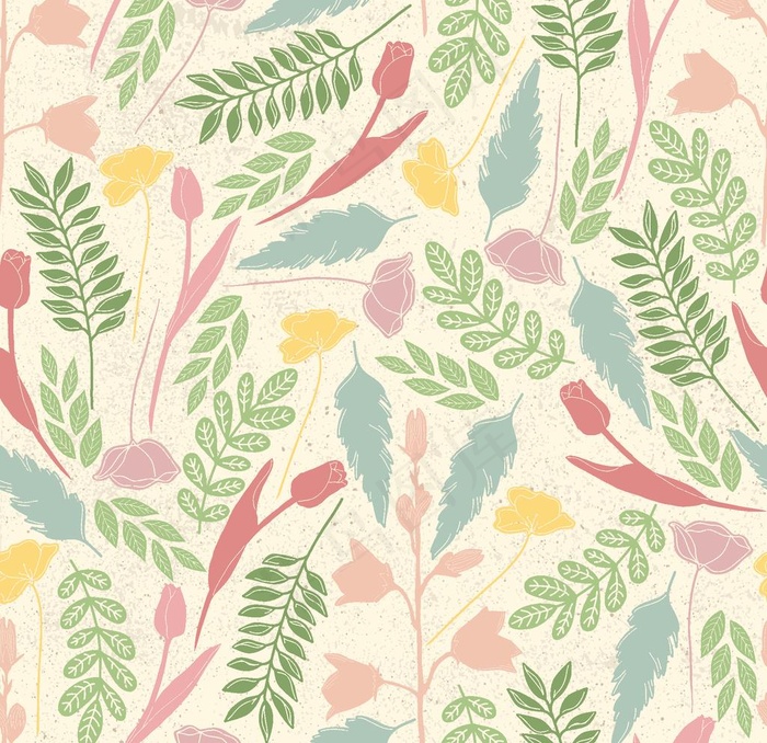 鲜花树叶纹理背景图片